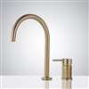 Fontana Commercial Brushed Gold Touch Less Automatic Sensor Faucet & Manual Soap Dispenser